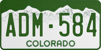 CO license plate ADM584