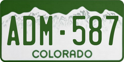CO license plate ADM587