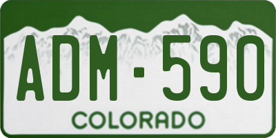 CO license plate ADM590