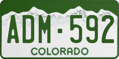 CO license plate ADM592