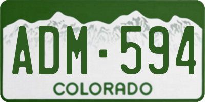 CO license plate ADM594