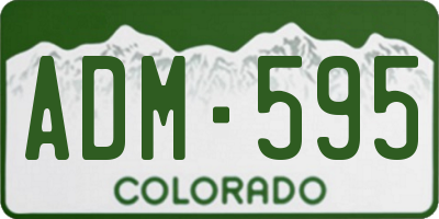 CO license plate ADM595