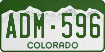 CO license plate ADM596