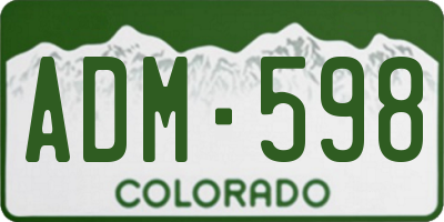 CO license plate ADM598