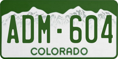 CO license plate ADM604