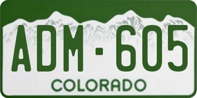 CO license plate ADM605