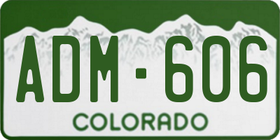 CO license plate ADM606