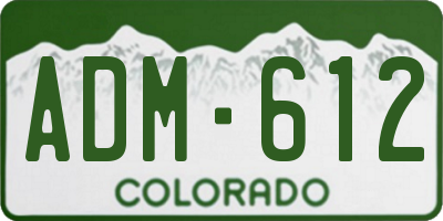 CO license plate ADM612