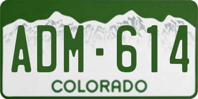 CO license plate ADM614