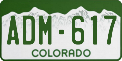 CO license plate ADM617