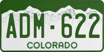 CO license plate ADM622