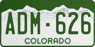CO license plate ADM626