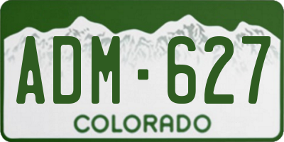 CO license plate ADM627