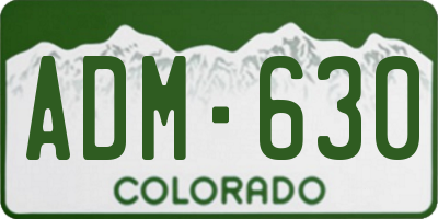 CO license plate ADM630
