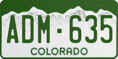 CO license plate ADM635