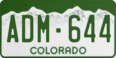 CO license plate ADM644