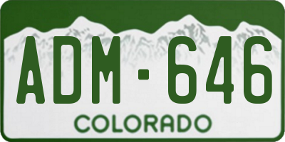 CO license plate ADM646