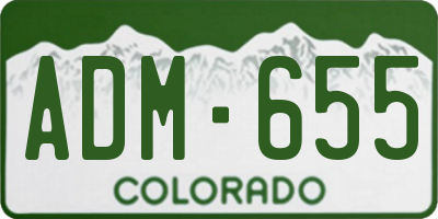 CO license plate ADM655