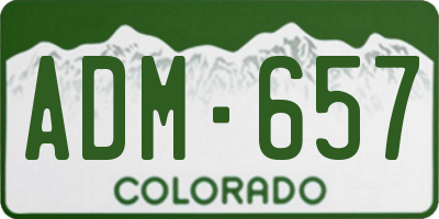 CO license plate ADM657