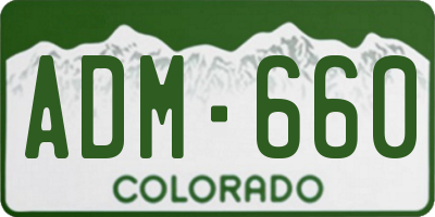 CO license plate ADM660