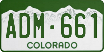 CO license plate ADM661