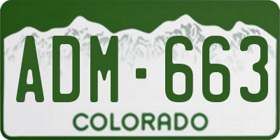 CO license plate ADM663