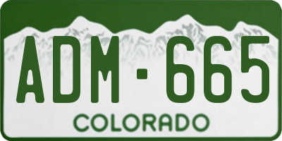 CO license plate ADM665