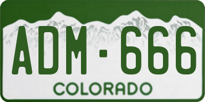 CO license plate ADM666