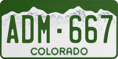 CO license plate ADM667