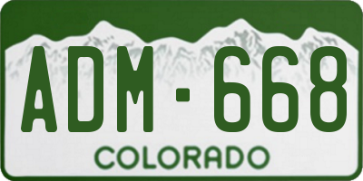 CO license plate ADM668