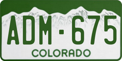 CO license plate ADM675
