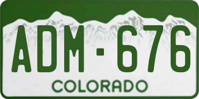 CO license plate ADM676