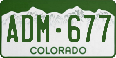 CO license plate ADM677