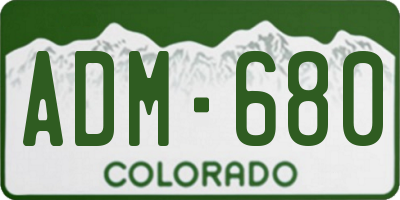CO license plate ADM680
