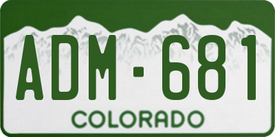 CO license plate ADM681