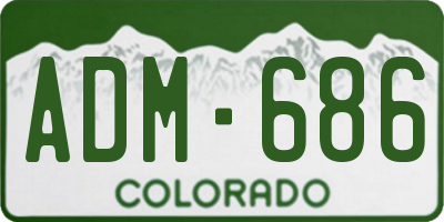 CO license plate ADM686