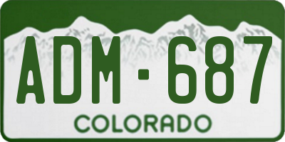CO license plate ADM687