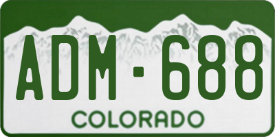 CO license plate ADM688