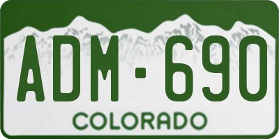 CO license plate ADM690