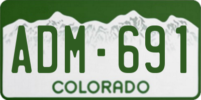 CO license plate ADM691