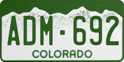 CO license plate ADM692