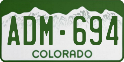 CO license plate ADM694