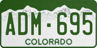 CO license plate ADM695