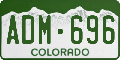 CO license plate ADM696