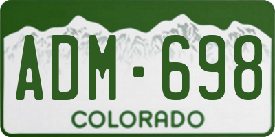 CO license plate ADM698