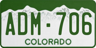 CO license plate ADM706