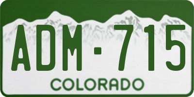 CO license plate ADM715