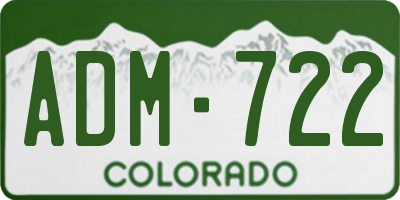 CO license plate ADM722
