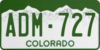CO license plate ADM727