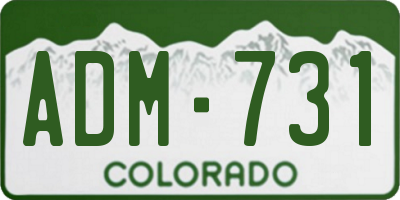 CO license plate ADM731